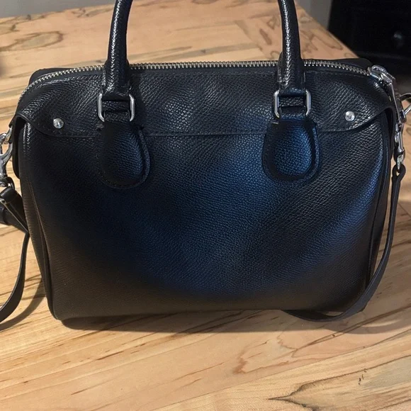 Coach Black Leather Satchel with Snoopy Design - Picture 4 of 7